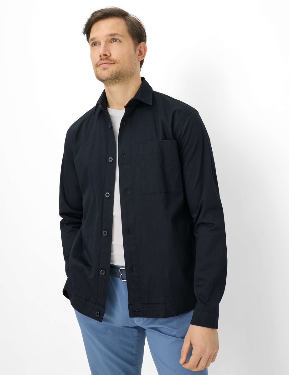 Marineblaues Overshirt Jacke aus Baumwollmischung
