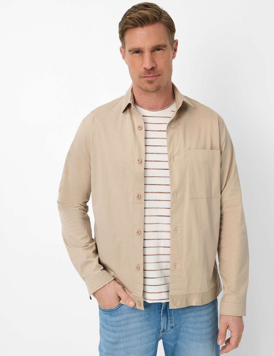 Herren Leichtes Baumwollmischgewebe Overshirt
