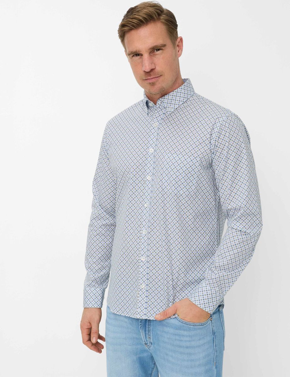 Herren Langarm Hemd mit Muster