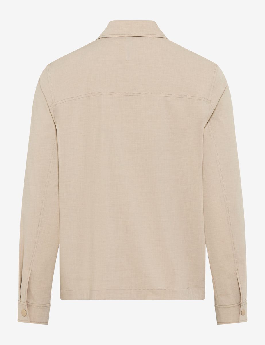 Beige Herren Overshirt Jacke mit Reißverschluss