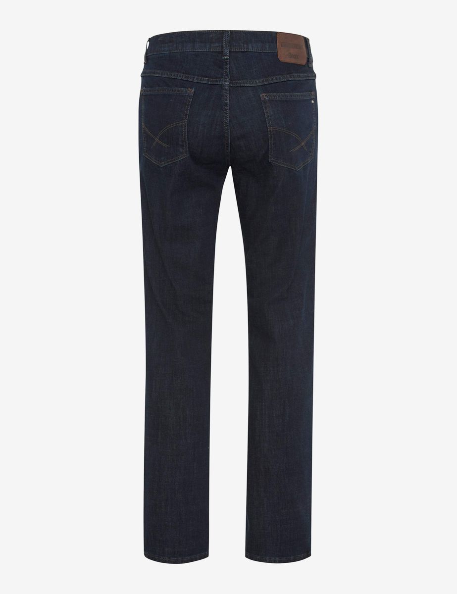 Dunkelblaue Five-Pocket Jeans mit regulärer Passform