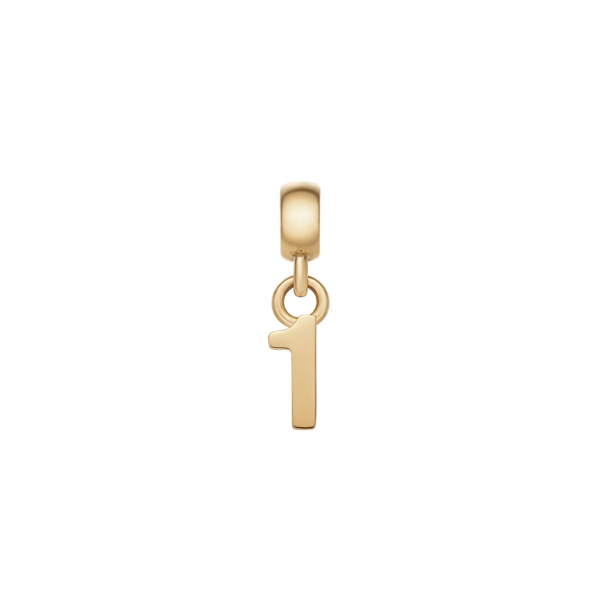 Minimalistischer goldener Charm mit der Nummer Eins