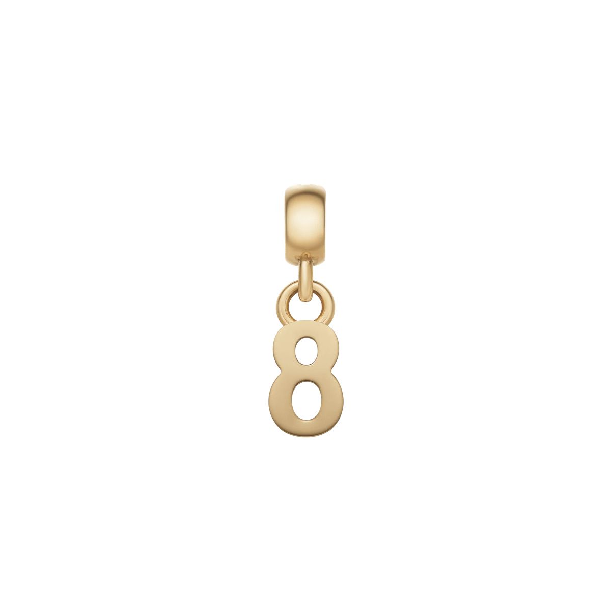 Minimalistischer goldener Charm mit der Nummer Acht