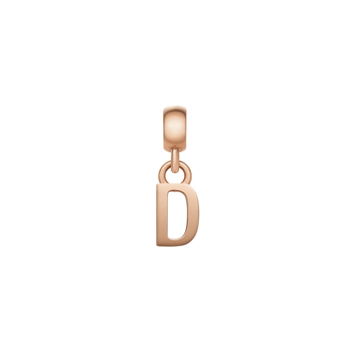 Roségoldener Buchstabe D Charm