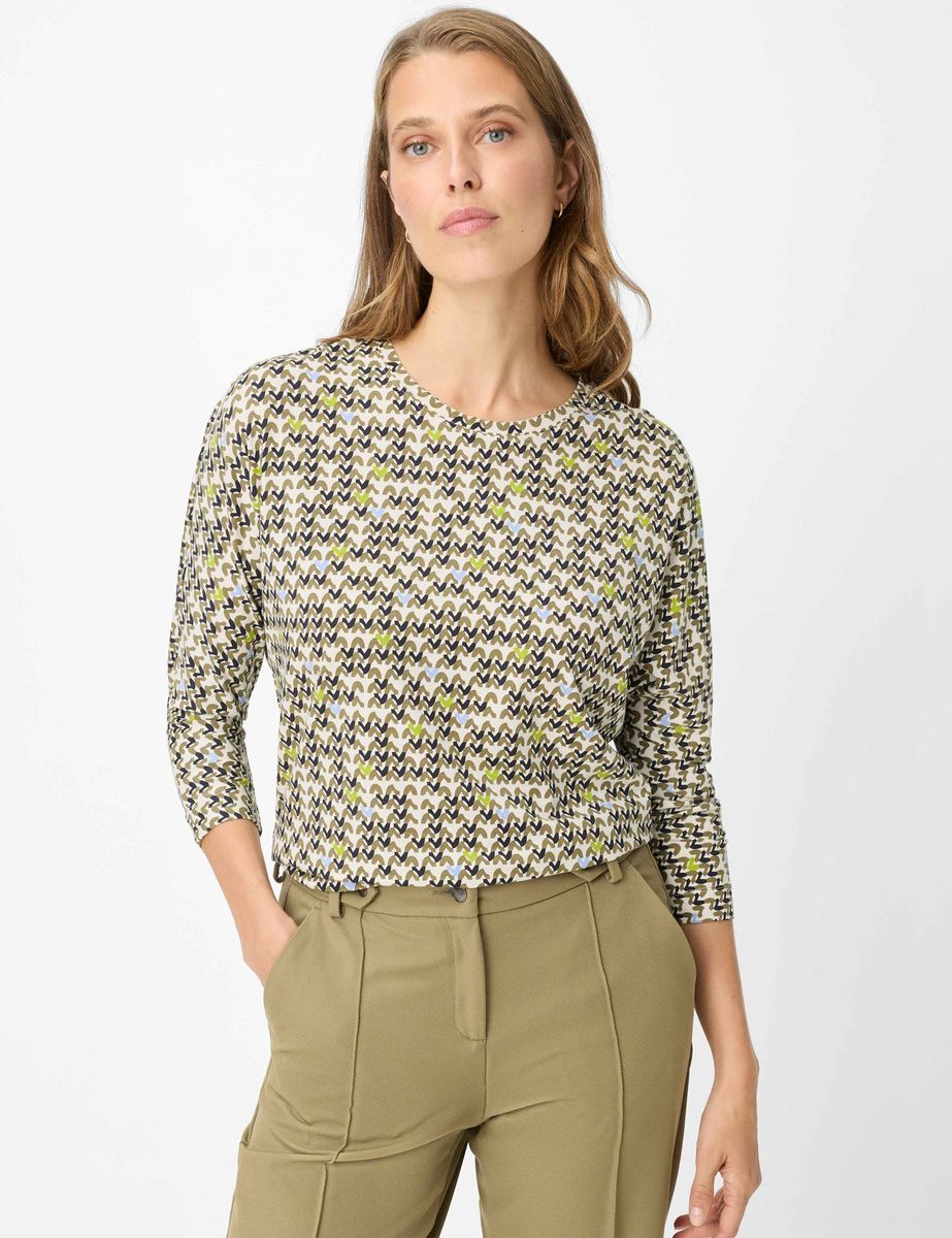 Gemustertes Shirt mit Dreiviertelärmeln