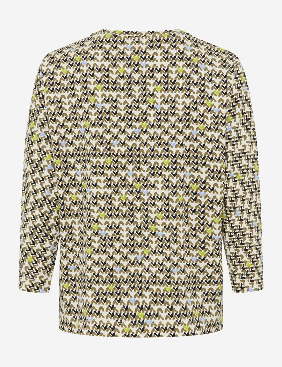 Gemustertes Shirt mit Dreiviertelärmeln