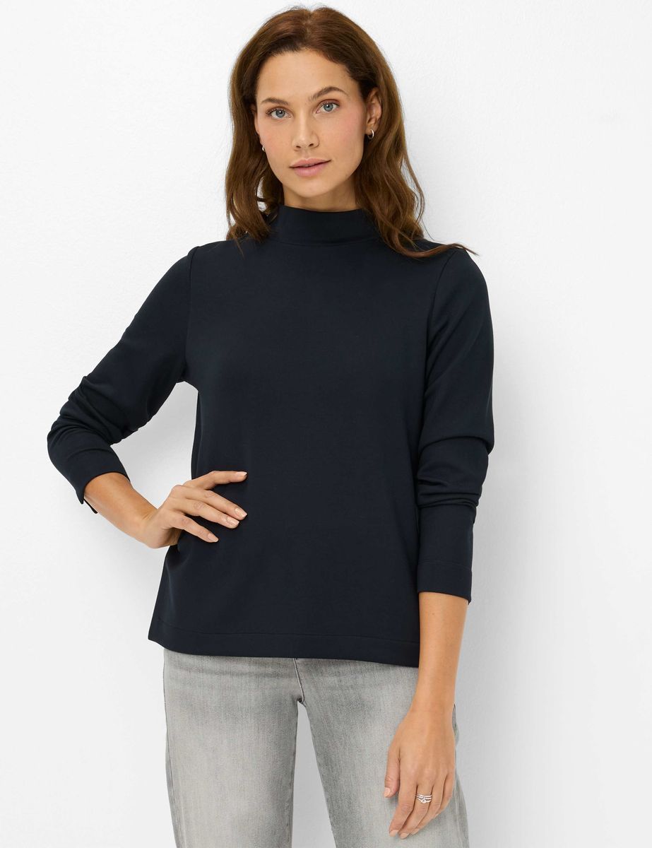 Damen Langarmshirt mit Stehkragen