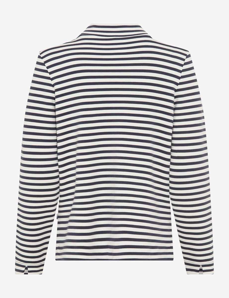 Gestreiftes Langarmshirt mit Stehkragen