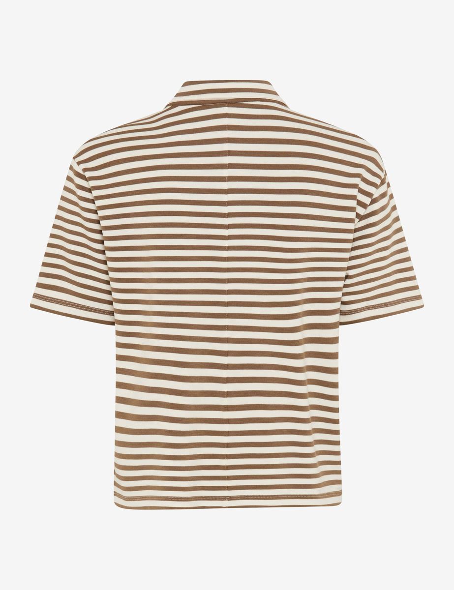 Gestreiftes Poloshirt aus Viskosemischung