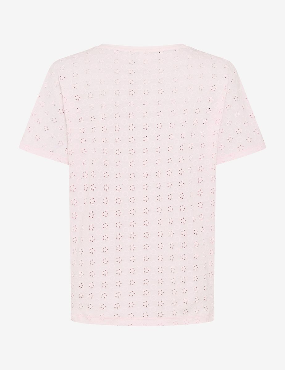 T-Shirt aus Baumwolle mit Lochstickerei