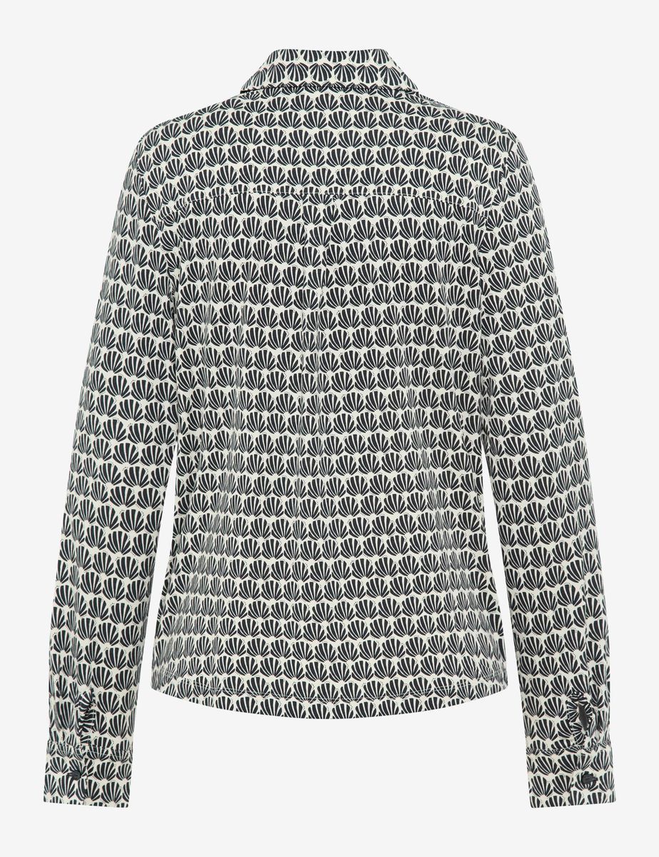 Langarm-Hemdbluse mit Muster