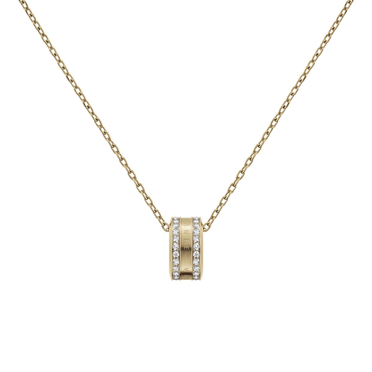 Elegante goldfarbene Halskette mit Kristallakzent