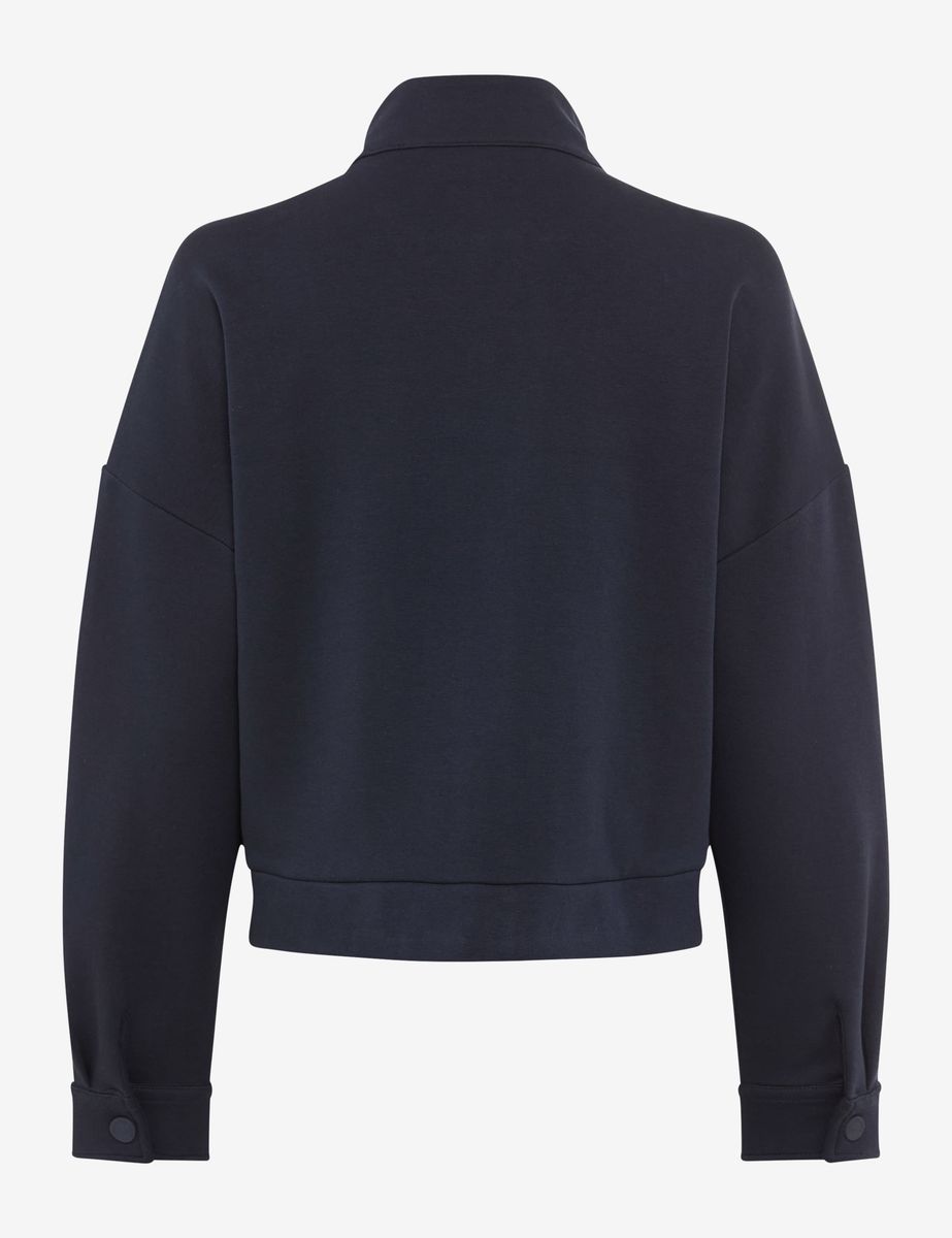 Marineblaue Sweatshirtjacke mit Knopfleiste