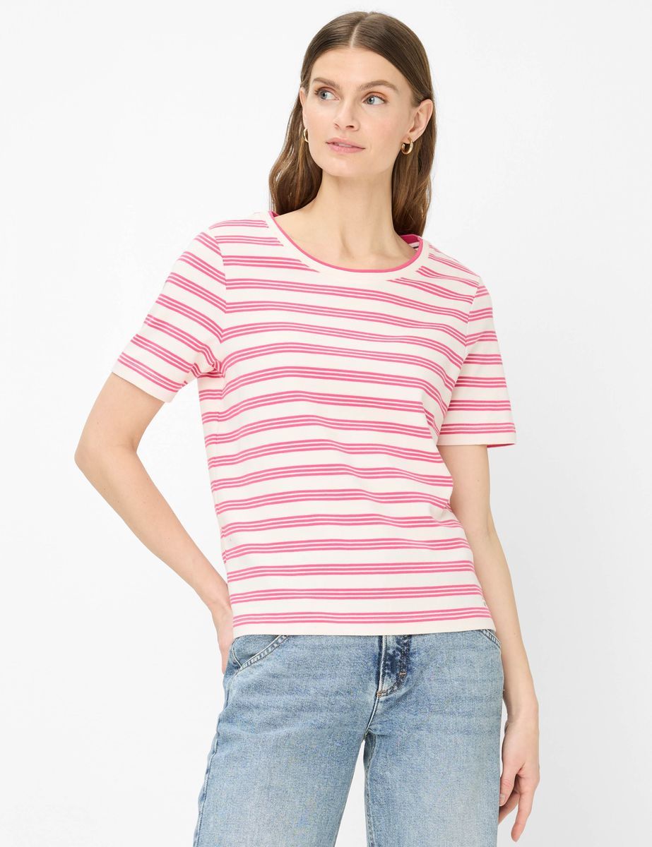 Gestreiftes Baumwoll T-Shirt