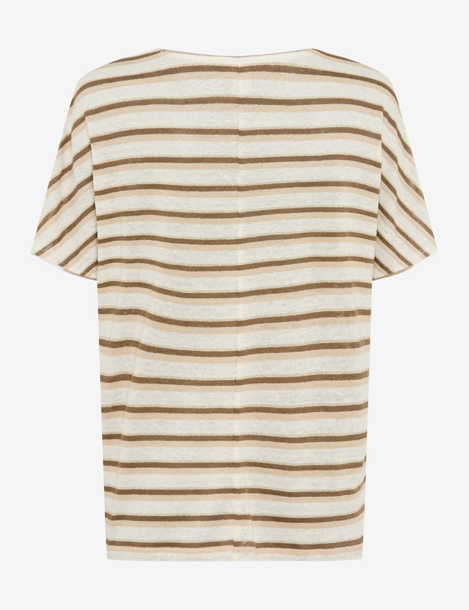 Gestreiftes Leinen-T-Shirt Relaxed Fit