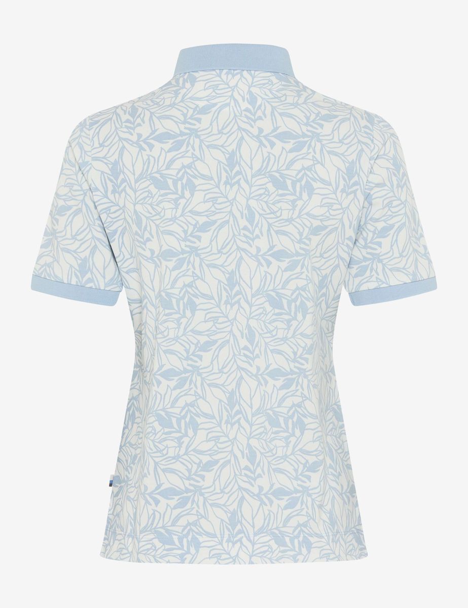 Piqué Poloshirt mit Blätterprint
