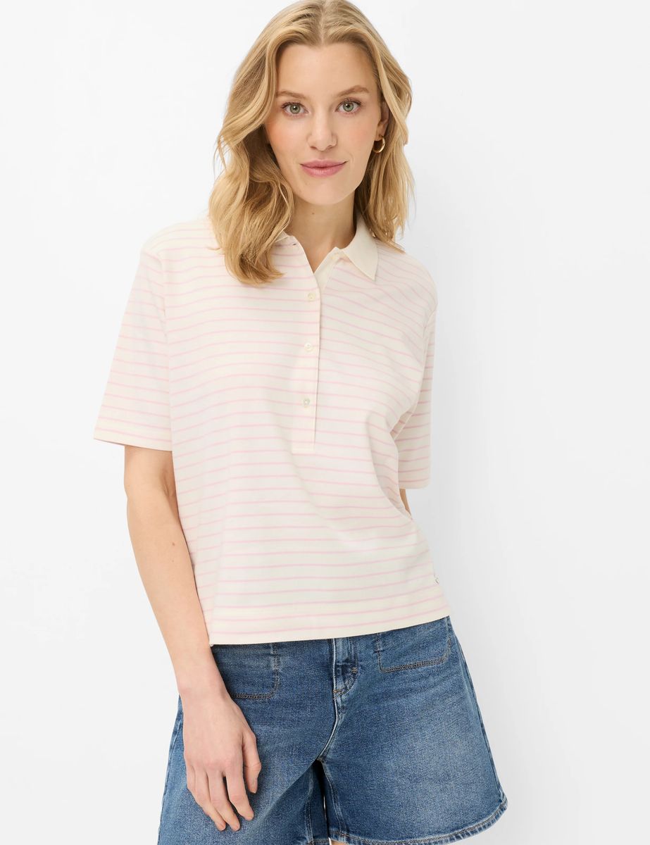Gestreiftes Polo-Shirt aus Interlock-Baumwolle