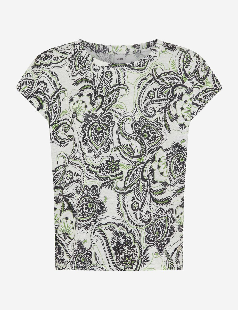 T-Shirt mit Paisley-Print und kurzen Ärmeln