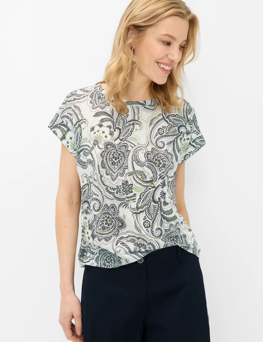T-Shirt mit Paisley-Print und kurzen Ärmeln