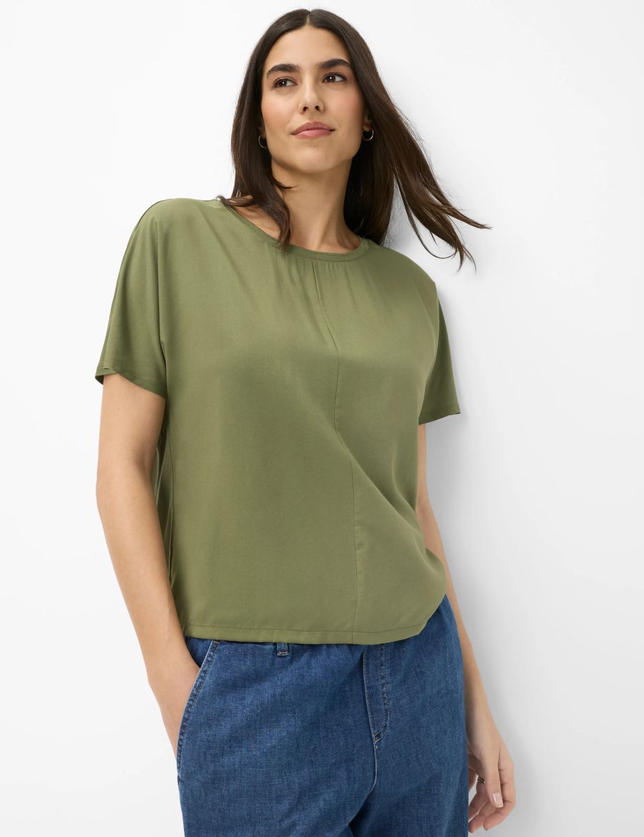 Brax Damen Shirt Style CARLA S olivine Grün Oliv, grün - oliv, Gr. 32