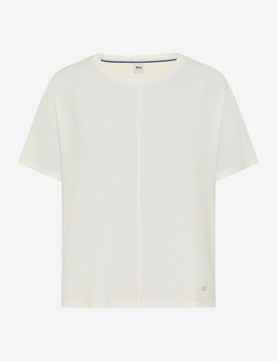 Brax Damen Shirt Style CARLA S soft ecru, cremeweiß, Gr. 34