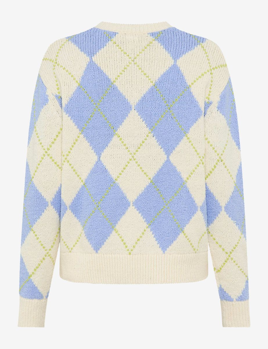 Strickpullover aus Baumwollmischung mit Argyle-Muster