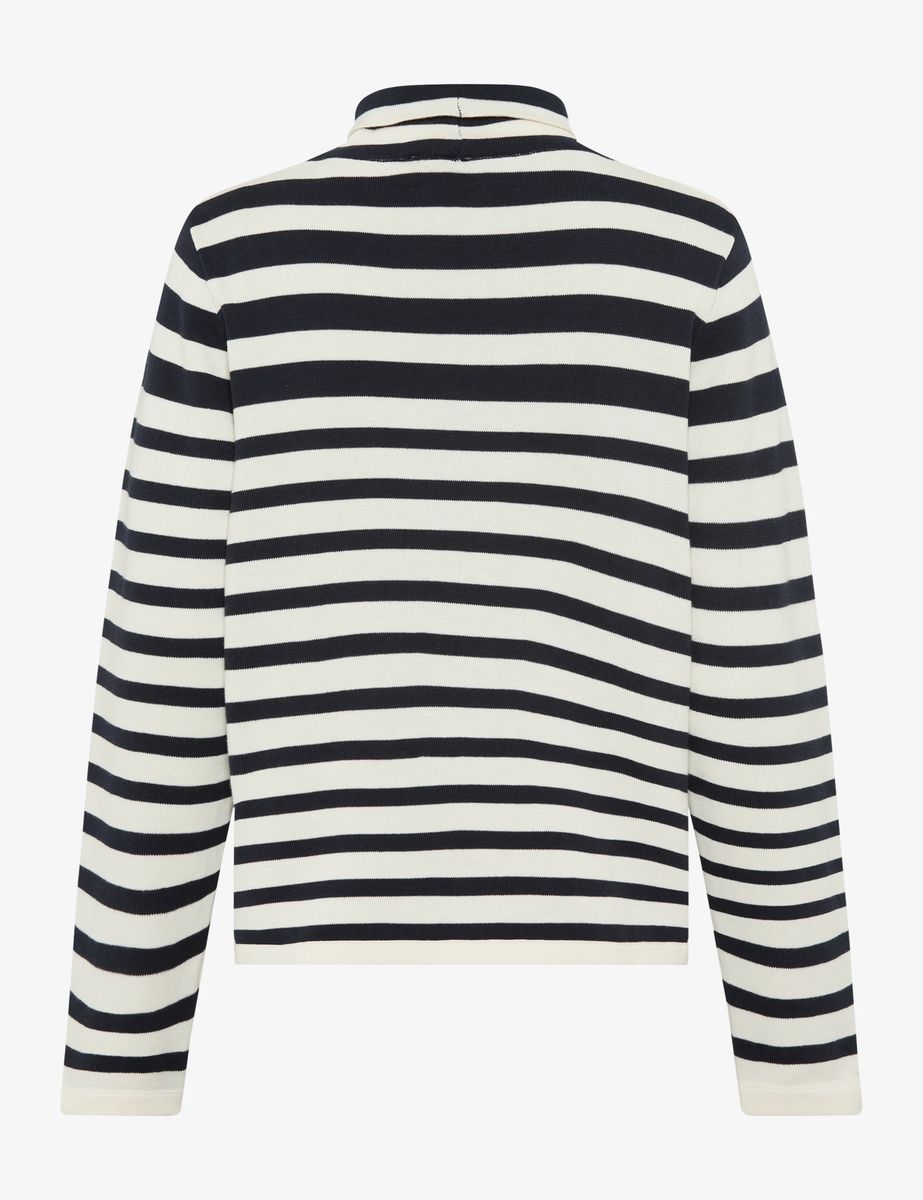 Marineblauer Baumwoll-Strickpullover