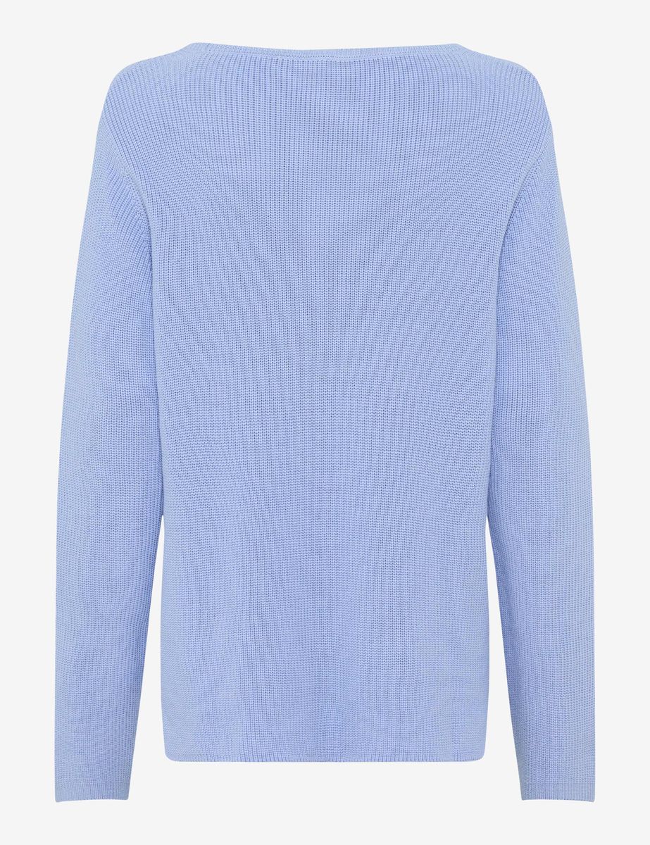 Damen Hellblauer Strickpullover aus Baumwolle