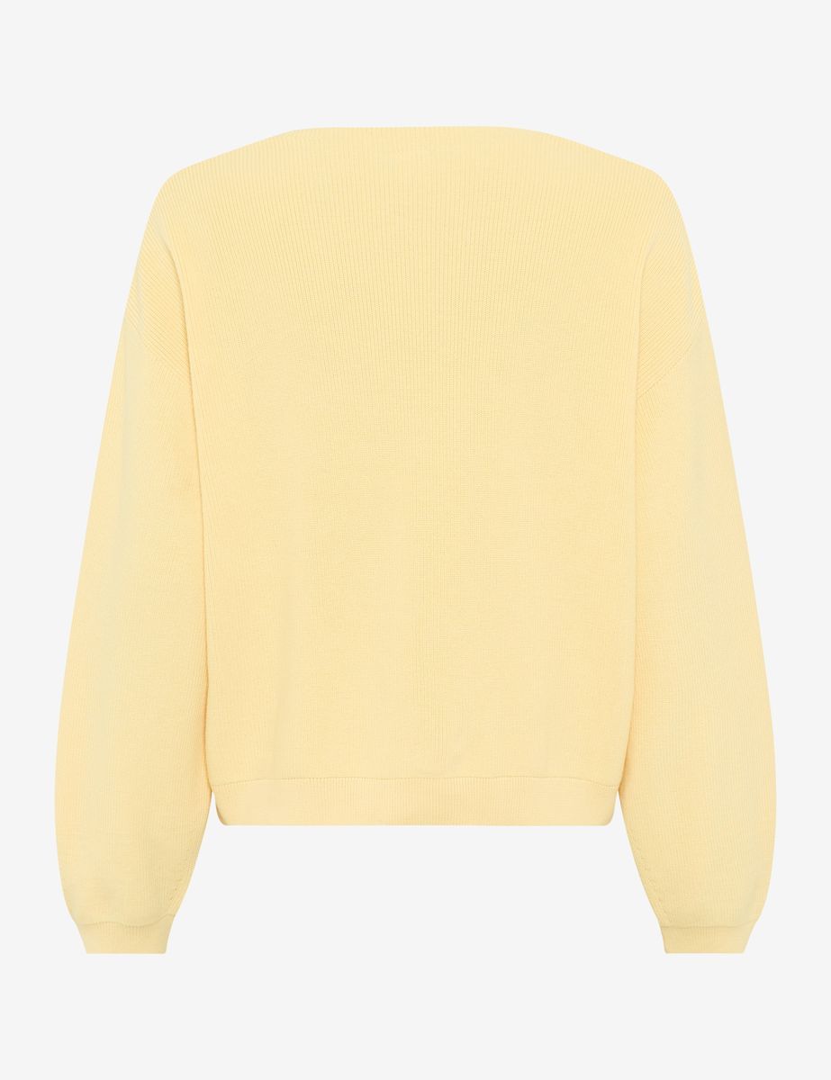 Lockerer V-Ausschnitt Baumwollpullover