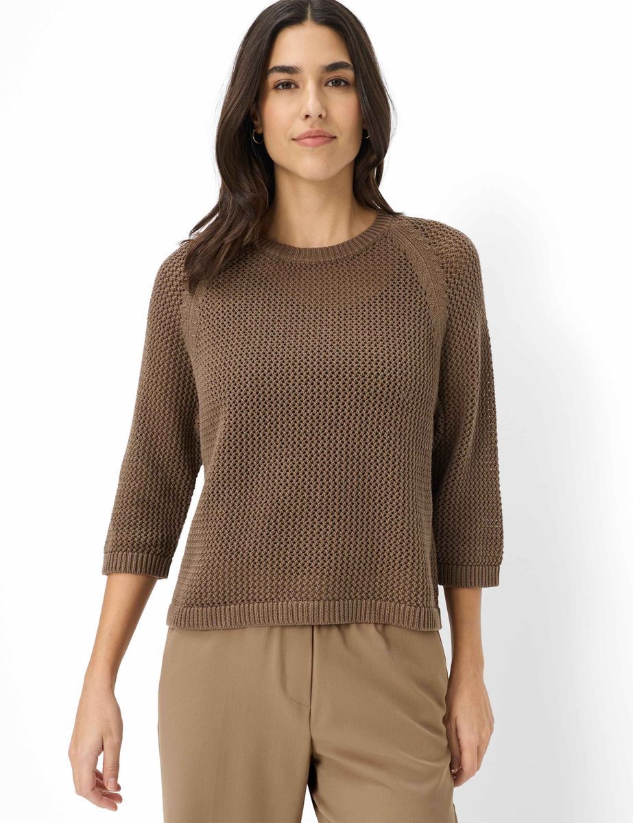Strukturierter Strickpullover aus Baumwollmischung