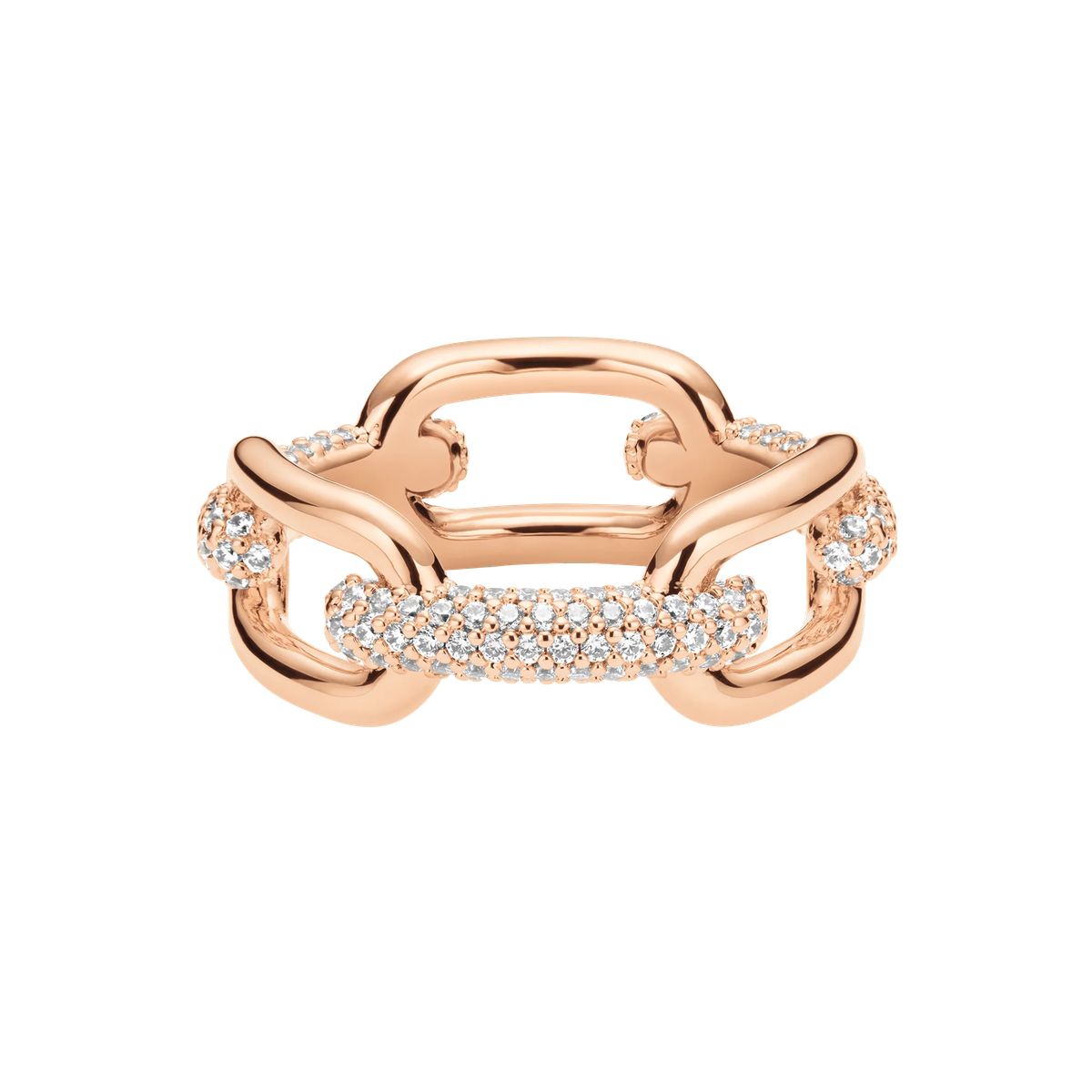 Kristallglieder Kette Ring Roségold