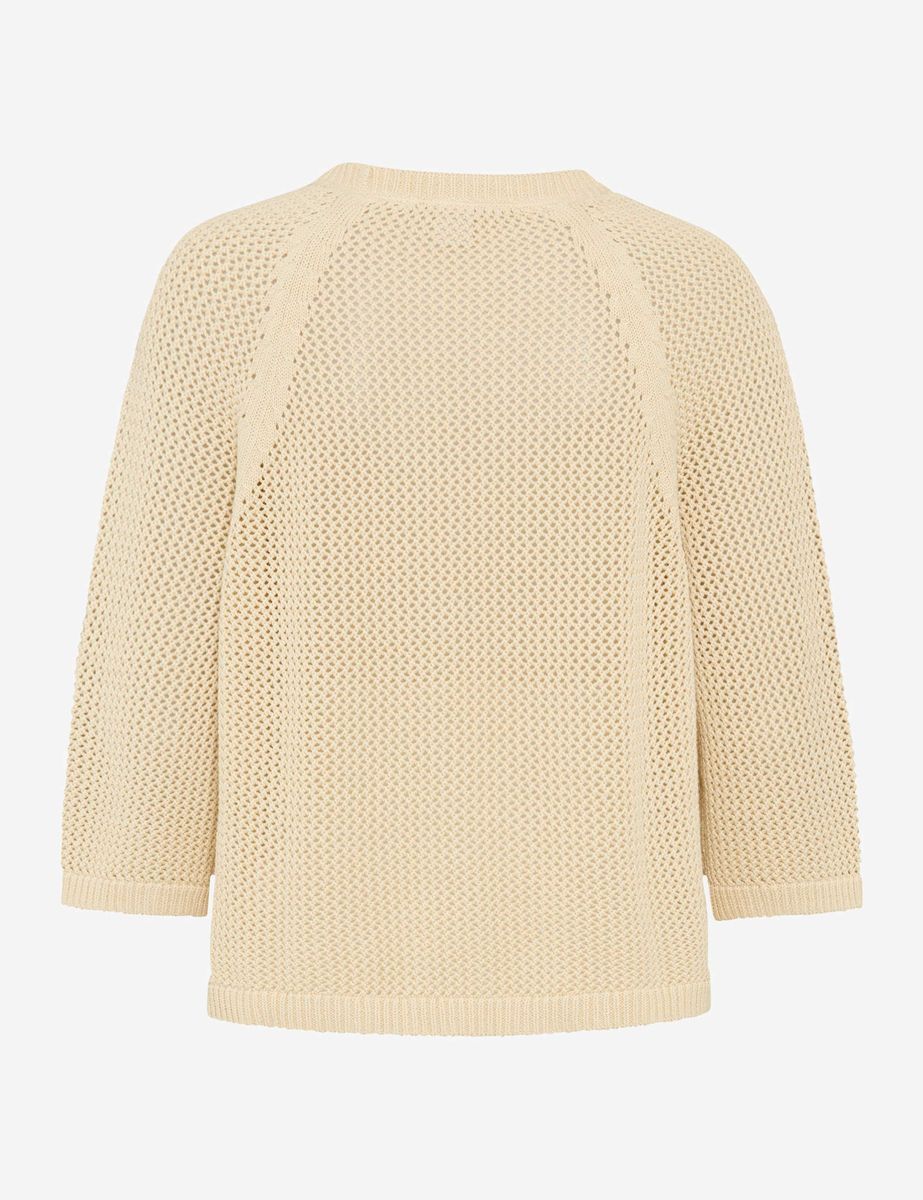 Offener Strickpullover aus Baumwollmischung