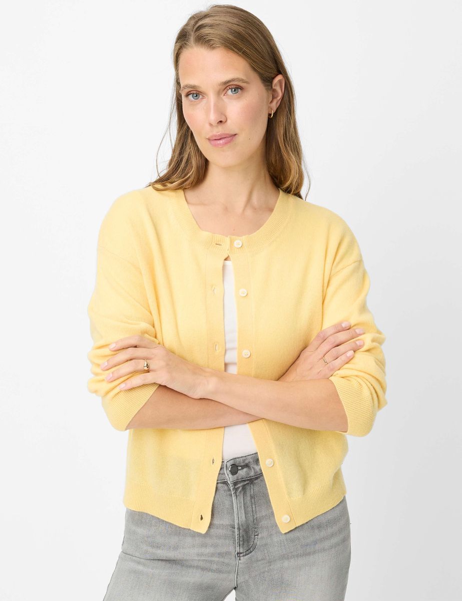 Brax Damen Strickjacke Style ANN, gelb, Gr. 36