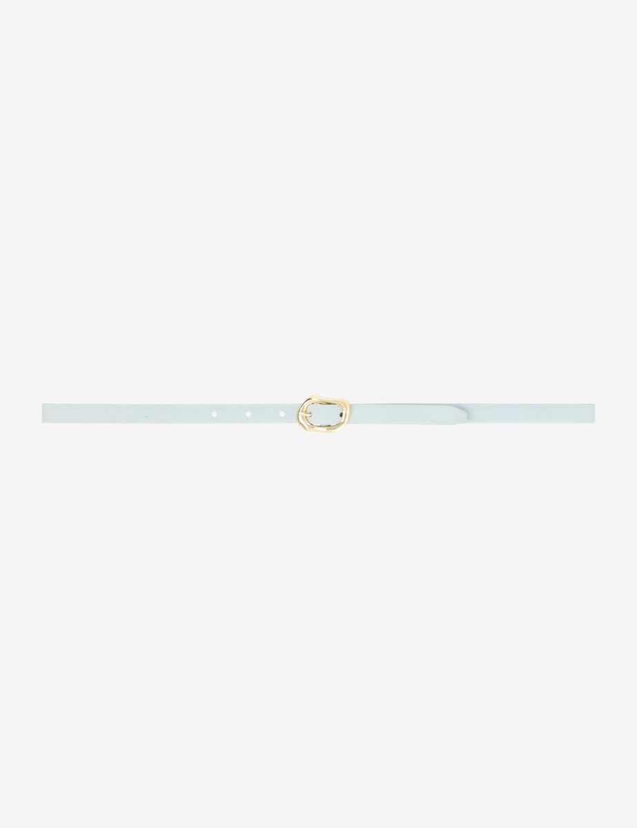 Damen Hellblauer Veloursleder Gürtel