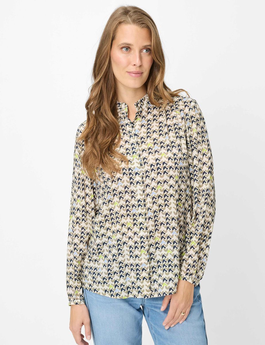 Langärmlige Bluse mit Muster