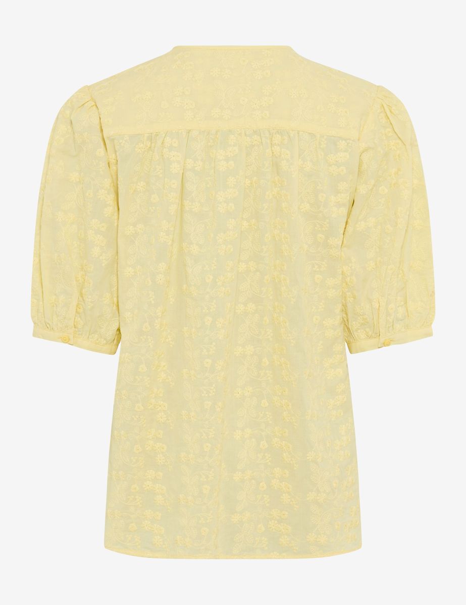 Bestickte Baumwollbluse mit Knopfleiste