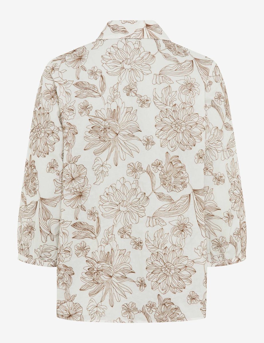 Bluse mit Blumendruck aus Baumwollmischung