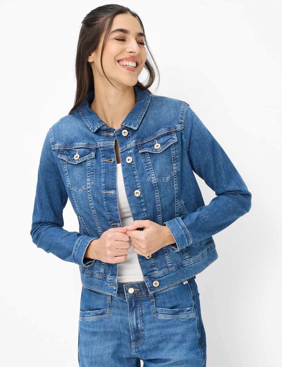 Jeansjacke klassische Passform Blau