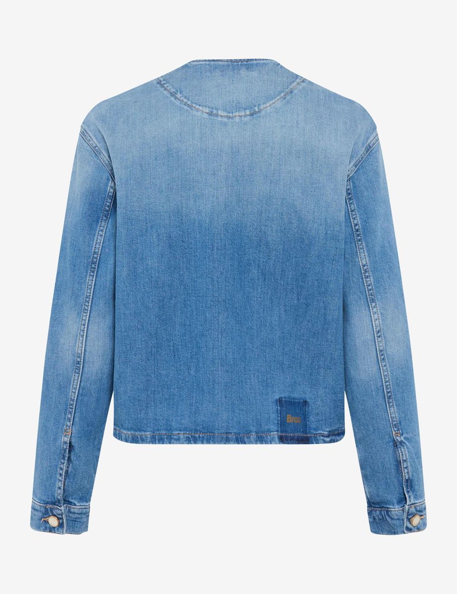 Cropped Jeansjacke mit Taschen