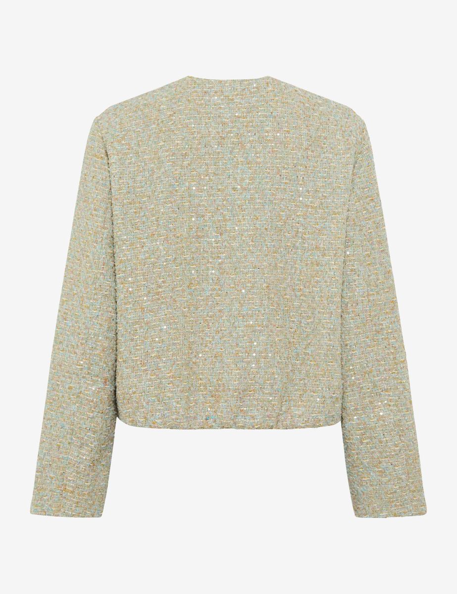 Texturierte Bouclé-Jacke mit Reißverschluss