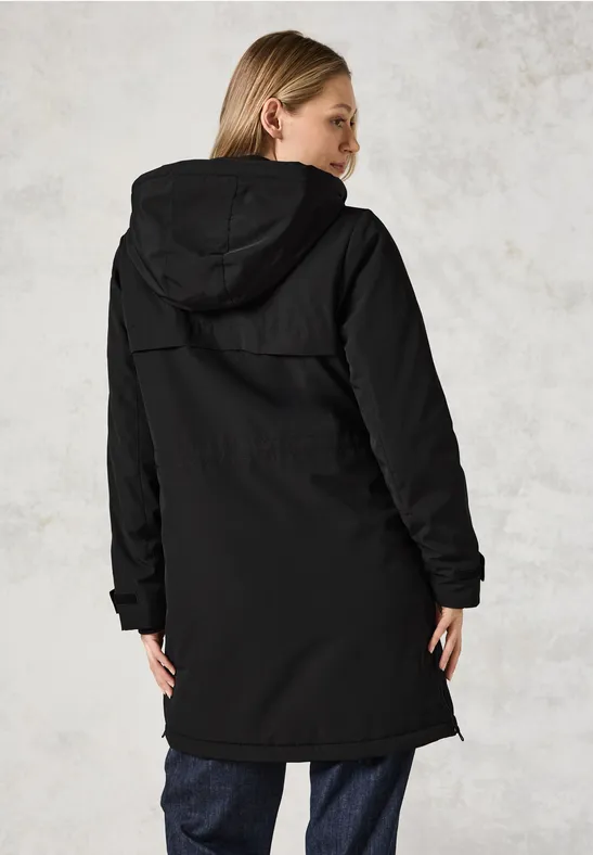 Sportlicher Parka mit Kapuze und Reißverschluss
