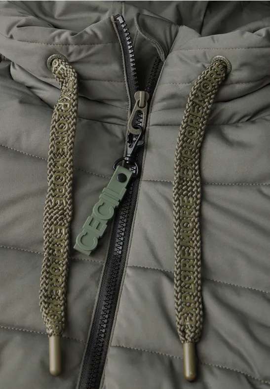 Gefütterter Damen Mantel mit Kapuze