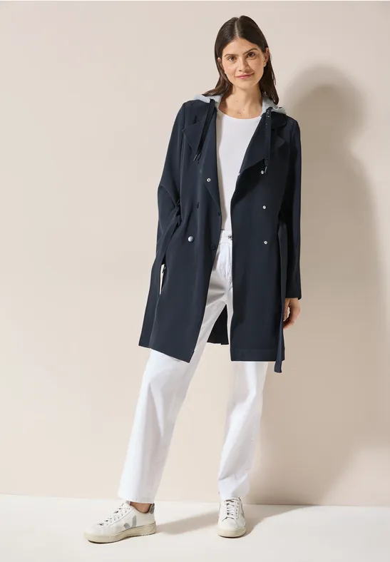 Damen Trenchcoat mit Kapuze