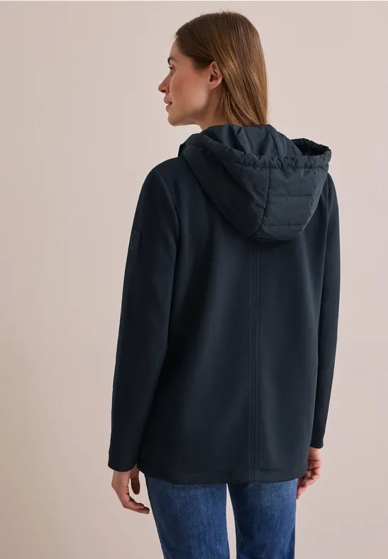 Blazer Jacke mit Kapuze und Kordelzug