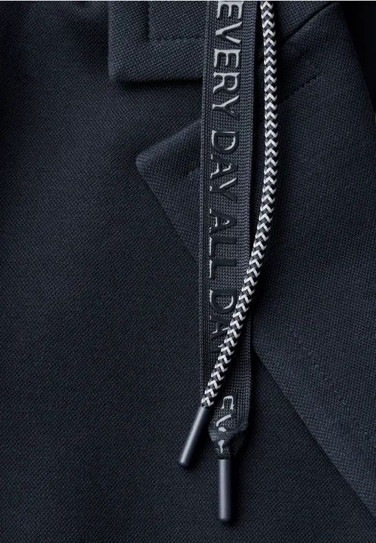 Blazer Jacke mit Kapuze und Kordelzug