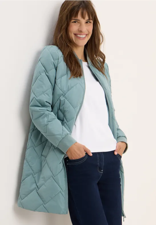 Gesteppte Longline Bomber Jacke