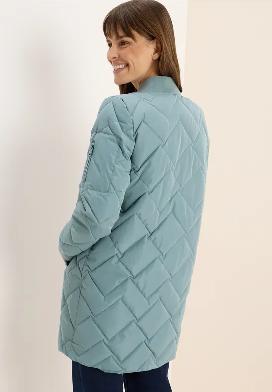 Gesteppte Longline Bomber Jacke