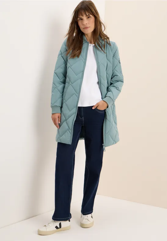 Gesteppte Longline Bomber Jacke