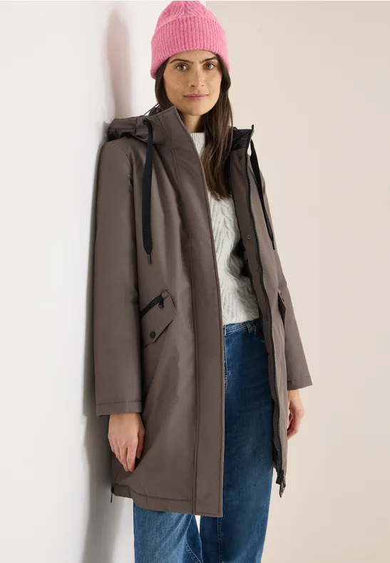 Sportiver, warm gefütterter Damen Parka Mantel