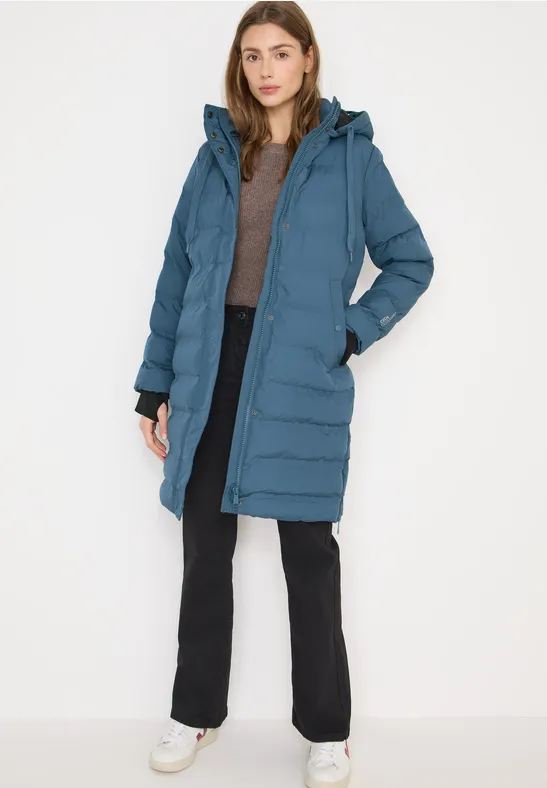 Gefütterter Longline-Puffer-Mantel mit Kapuze